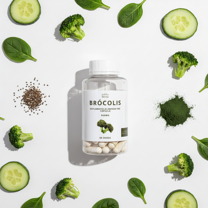 Flat lay verde saudável