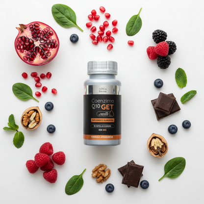 Coenzima Q10 - flat lay energia